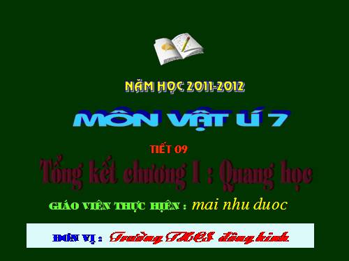 Bài 9. Tổng kết chương I: Quang học