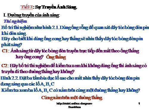 Bài 2. Sự truyền ánh sáng
