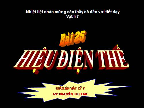 Bài 25. Hiệu điện thế