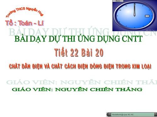 Bài 20. Chất dẫn điện và chất cách điện - Dòng điện trong kim loại