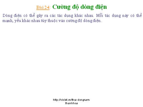 Bài 24. Cường độ dòng điện