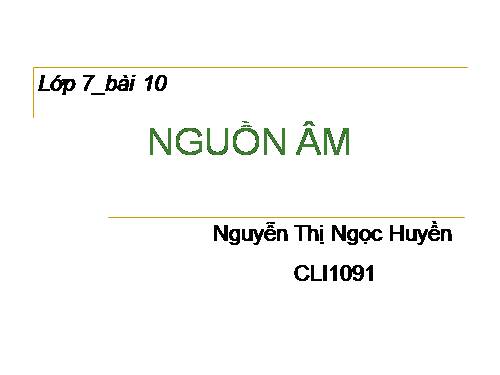 Bài 10. Nguồn âm