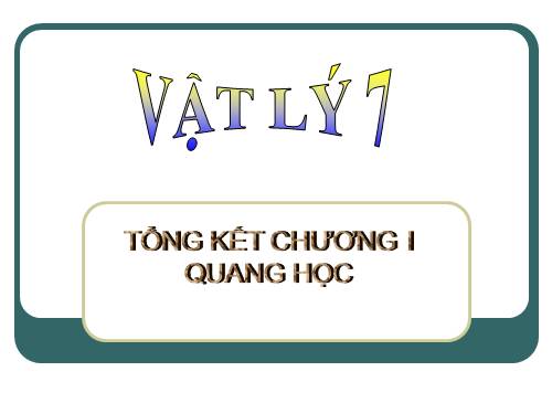 Bài 9. Tổng kết chương I: Quang học