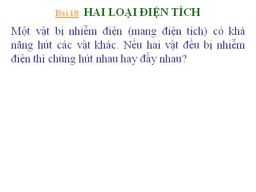 Bài 18. Hai loại điện tích