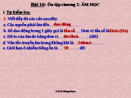 Bài 16. Tổng kết chương 2: Âm học