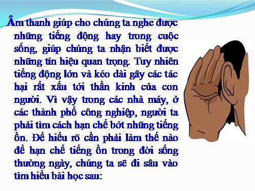 Bài 15. Chống ô nhiễm tiếng ồn