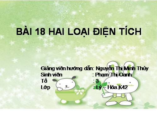 Bài 18. Hai loại điện tích