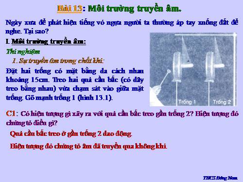 Bài 13. Môi trường truyền âm