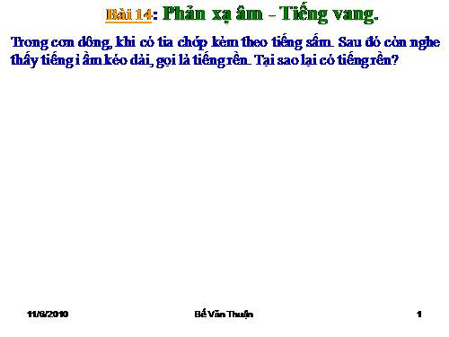 Bài 14. Phản xạ âm - Tiếng vang