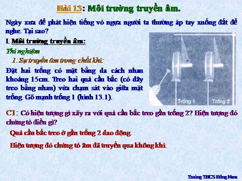 Bài 13. Môi trường truyền âm