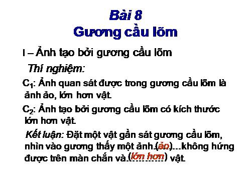 Bài 8. Gương cầu lõm