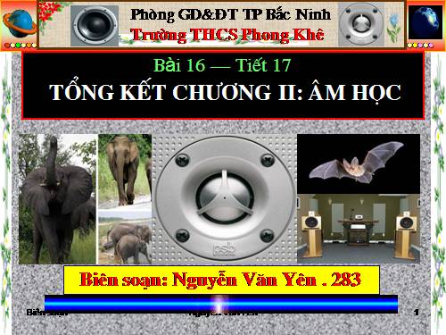 Bài 16. Tổng kết chương 2: Âm học