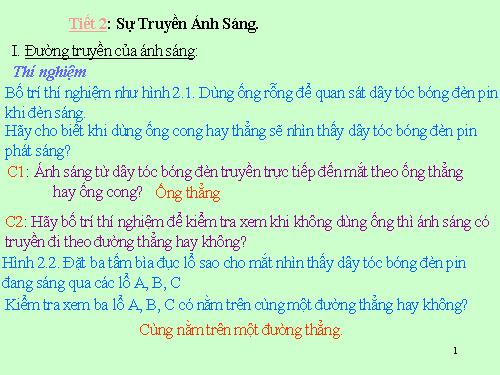 Bài 2. Sự truyền ánh sáng