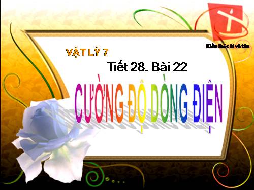 Bài 24. Cường độ dòng điện