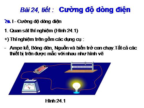 Bài 24. Cường độ dòng điện