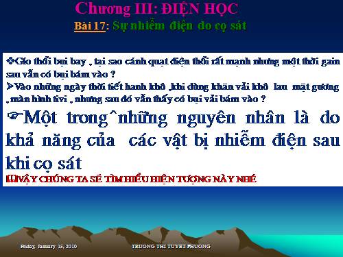 Bài 17. Sự nhiễm điện do cọ xát