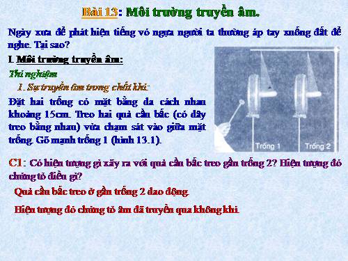 Bài 13. Môi trường truyền âm