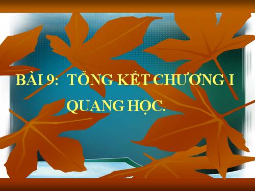 Bài 9. Tổng kết chương I: Quang học