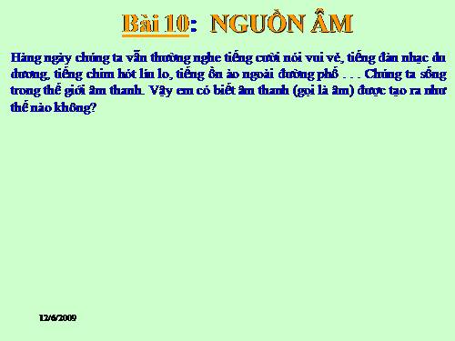 Bài 10. Nguồn âm