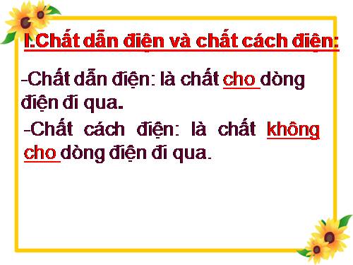 Bài 20. Chất dẫn điện và chất cách điện - Dòng điện trong kim loại