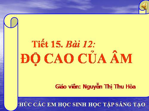 Bài 11. Độ cao của âm