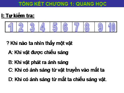 Bài 9. Tổng kết chương I: Quang học