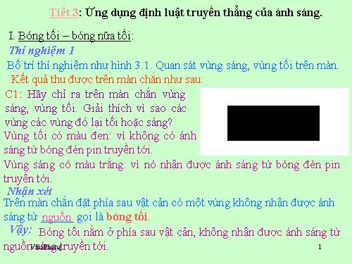 Bài 3. Ứng dụng định luật truyền thẳng của ánh sáng