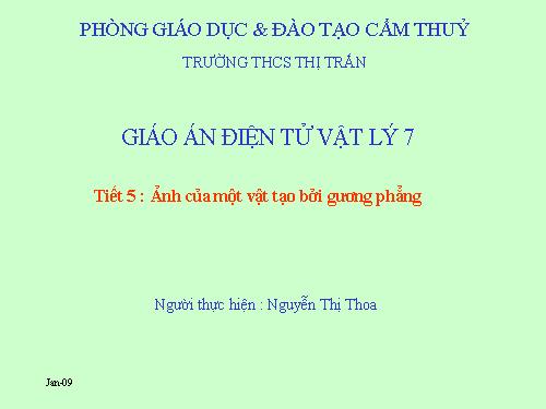 Bài 5. Ảnh của một vật tạo bởi gương phẳng