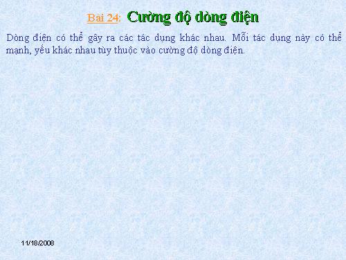 Bài 24. Cường độ dòng điện