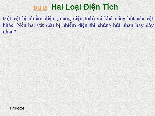 Bài 18. Hai loại điện tích