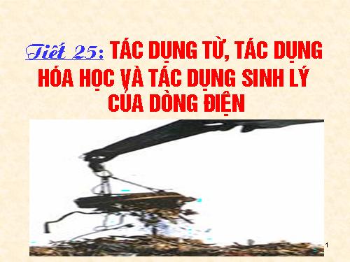 Bài 23. Tác dụng từ, tác dụng hoá học và tác dụng sinh lí của dòng điện