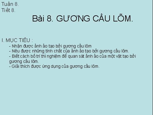 Bài 8. Gương cầu lõm