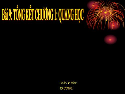 Bài 9. Tổng kết chương I: Quang học