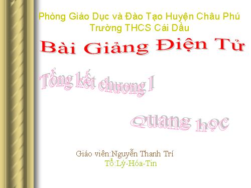 Bài 9. Tổng kết chương I: Quang học