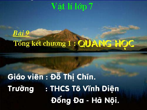 Bài 9. Tổng kết chương I: Quang học