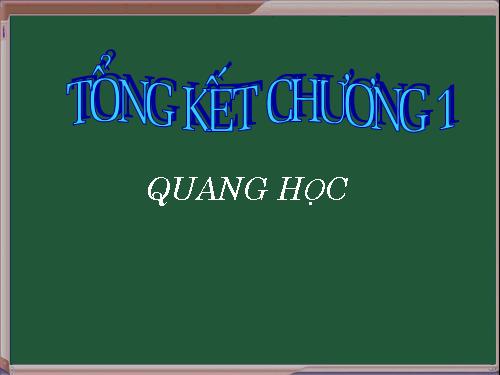 Bài 9. Tổng kết chương I: Quang học