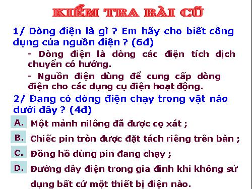 Bài 20. Chất dẫn điện và chất cách điện - Dòng điện trong kim loại