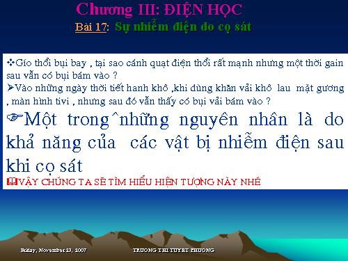 Bài 17. Sự nhiễm điện do cọ xát