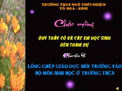 LỒNG GHÉP GIÁO DỤC MÔI TRƯỜNG