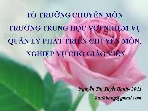 TỔ TRƯỞNG CHUYÊN ĐỀ 4