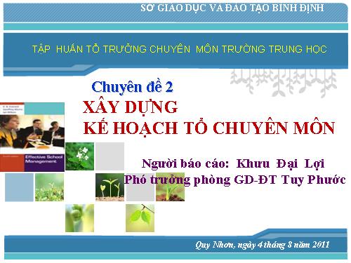 KẾ HOẠCH TỔ CHUYÊN MÔN