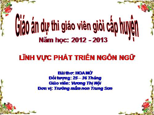 Bài thơ Hoa nở