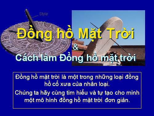 Đồng hồ mạt trời & cách làm