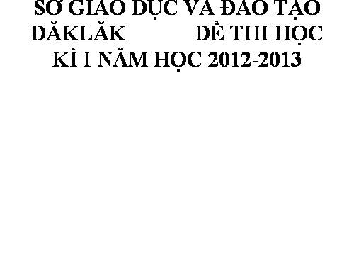 đề thi học kì 1 lớp 10