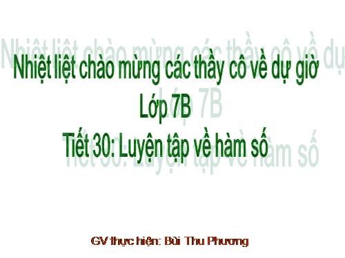 Đại số 7:luyện tập về hàm số