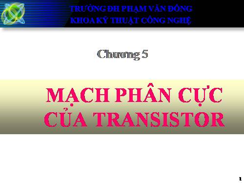 Mạch phân cực của Transistor
