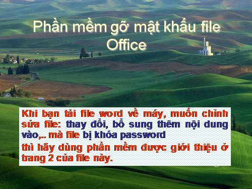 Cách bỏ mật khẩu file Office