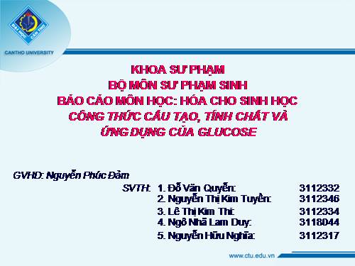 Glucoses trong sinh học và ứng dụng