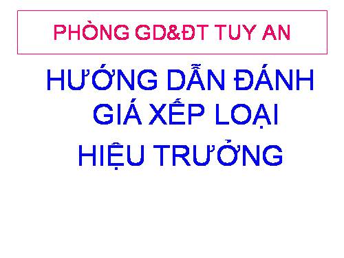 DANH GIA HIEU TRUONG