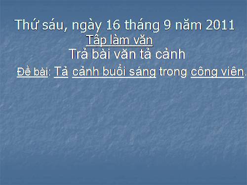bài văn trả lớp 5